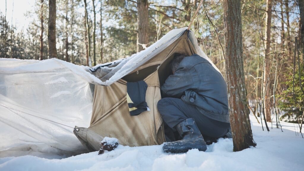 Severe Weather Emergency Protocol - SWEP - homeless man in tent